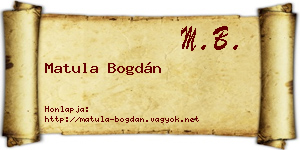Matula Bogdán névjegykártya